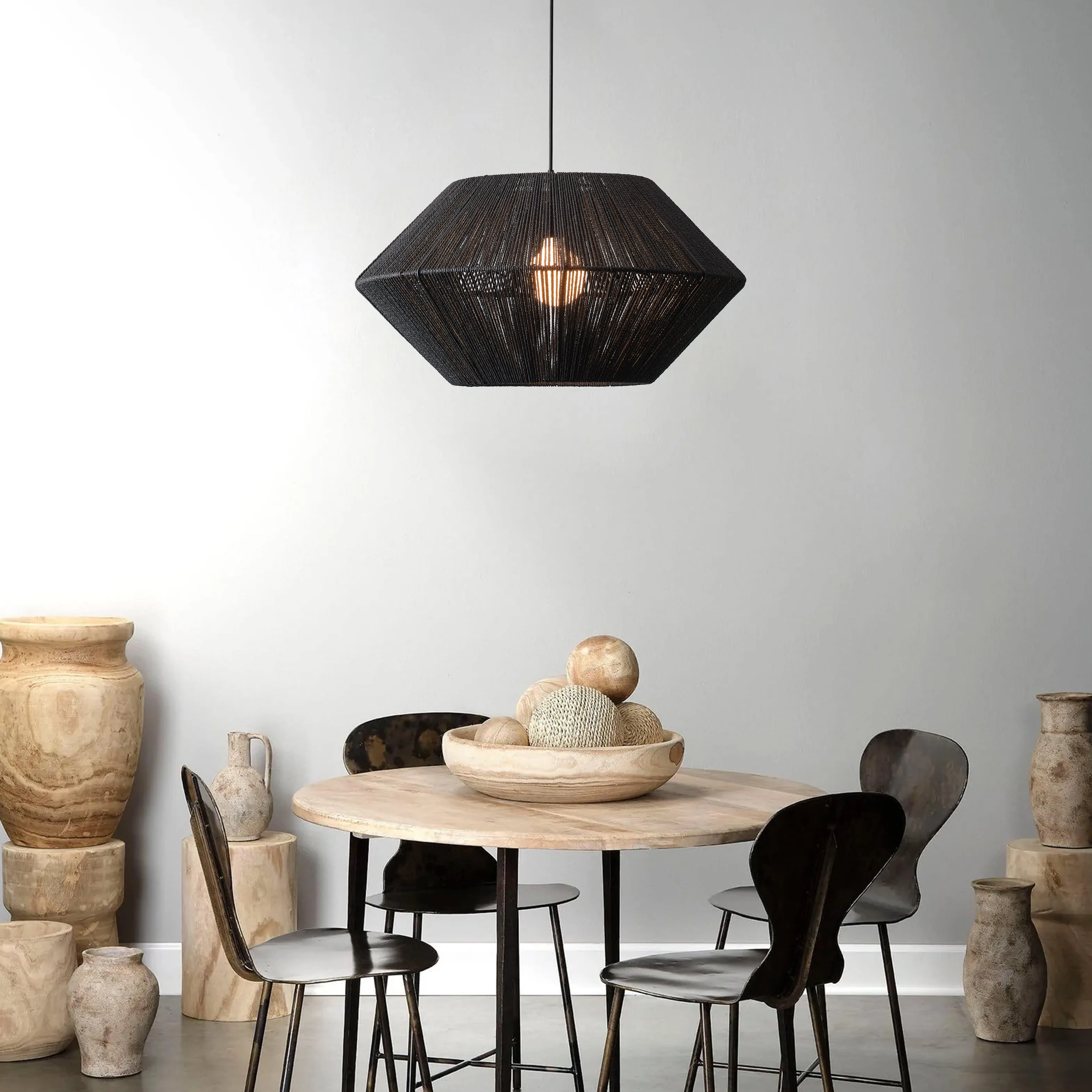 1-Light Special Design with Paper Rope Pendant Lighting