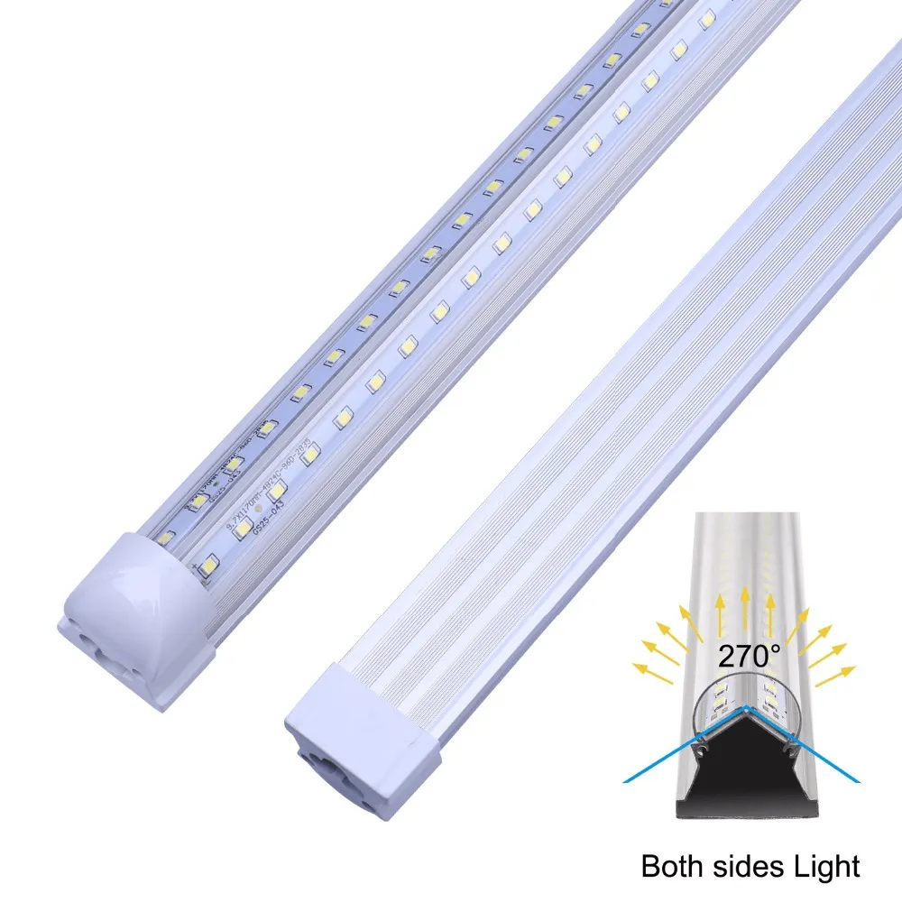 (10-PACK) Linkable LED T8 4ft 36w 5,472 Lumen CLEAR LENS (NO RF) V-Series w/Mounting Hardware