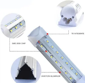 (10-PACK) Linkable LED T8 4ft 36w 5,472 Lumen CLEAR LENS (NO RF) V-Series w/Mounting Hardware