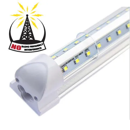 (10-PACK) Linkable LED T8 4ft 36w 5,472 Lumen CLEAR LENS (NO RF) V-Series w/Mounting Hardware