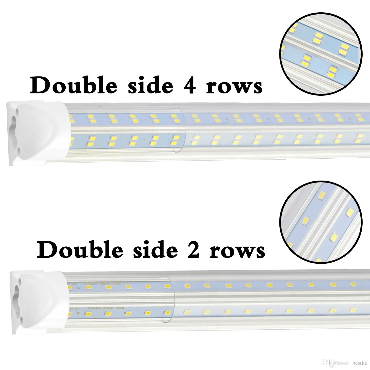 (10-PACKSPECIAL!) Linkable LED T8 4ft 72w 10,944 Lumen CLEAR LENS (NO RF) Quad-Row w/Mounting Hardware