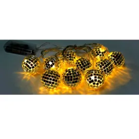 10pcs Disco Ball String Lights - Warm White