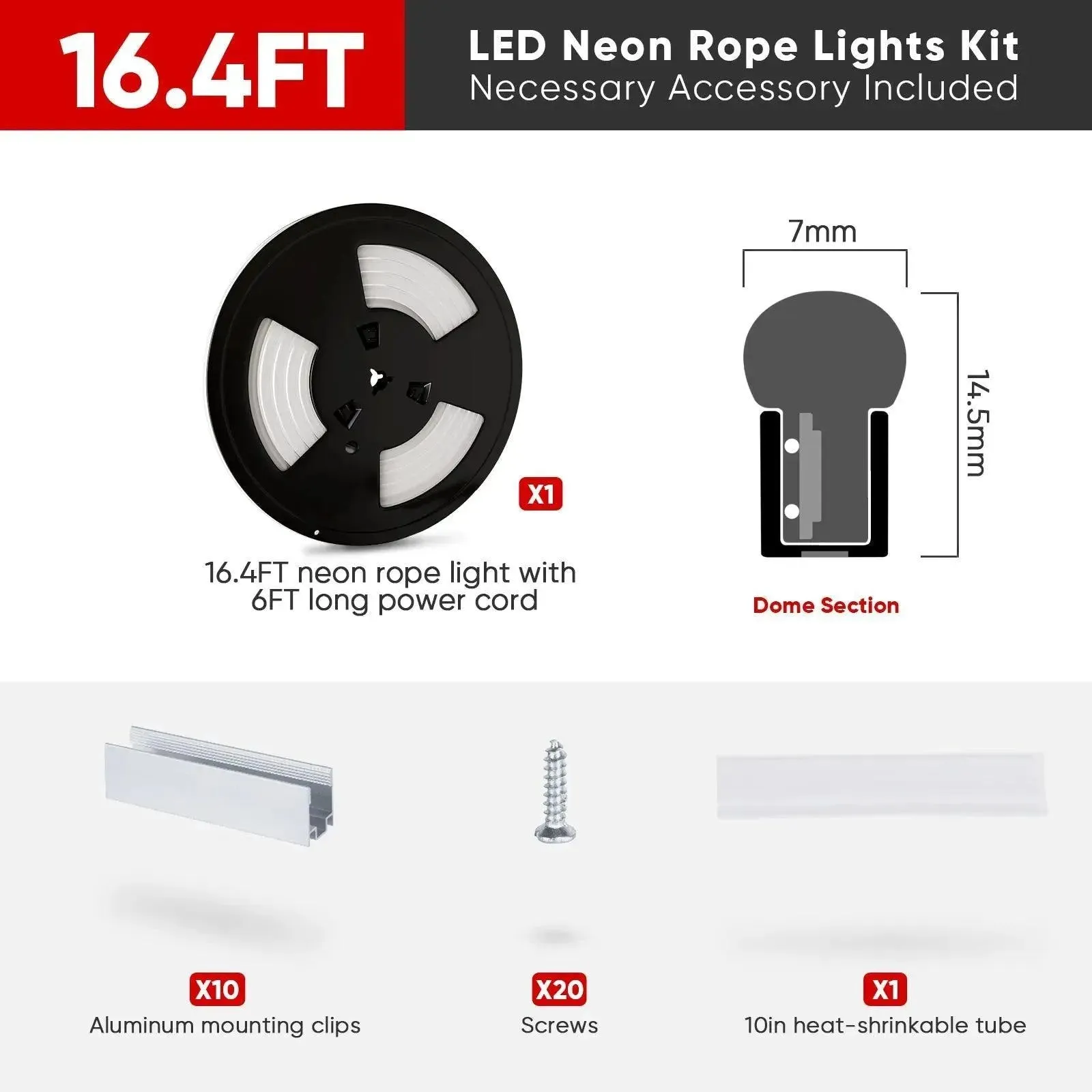 110V Neon Rope Light 3000K Warm White Proselect Neon High-Priced 220Lumens/M