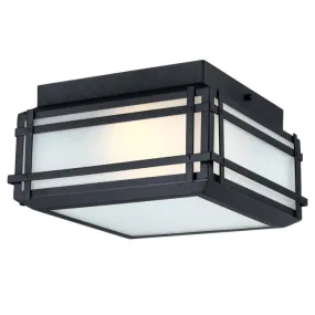 12-Inch, Devyn Two-Light Outdoor Flush Mount Ceiling Fixture