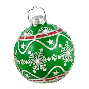 12" Battery Operated Ornament Outdoor Ornament, Green,2la1615