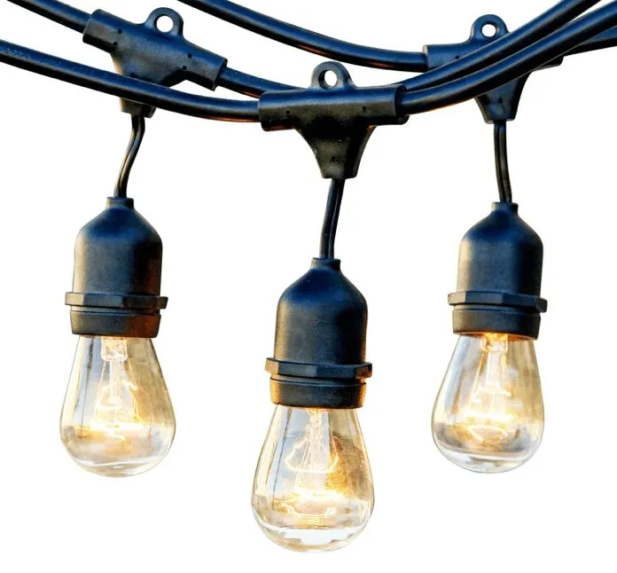 14 ft. Patio String Lights -10 Sockets (E26) - Commercial Grade