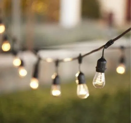 14 ft. Patio String Lights -10 Sockets (E26) - Commercial Grade