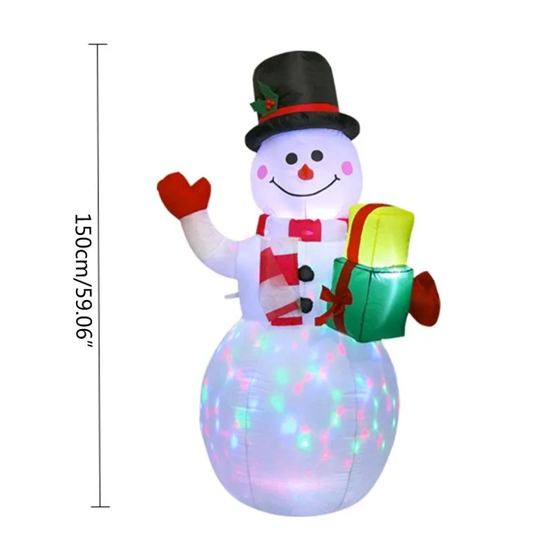 150CM LED Illuminated Inflatable Snowman Air Pump Model Airblown Dolls Toys Decoration Christmas