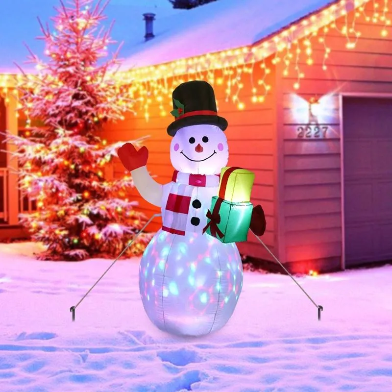 150CM LED Illuminated Inflatable Snowman Air Pump Model Airblown Dolls Toys Decoration Christmas