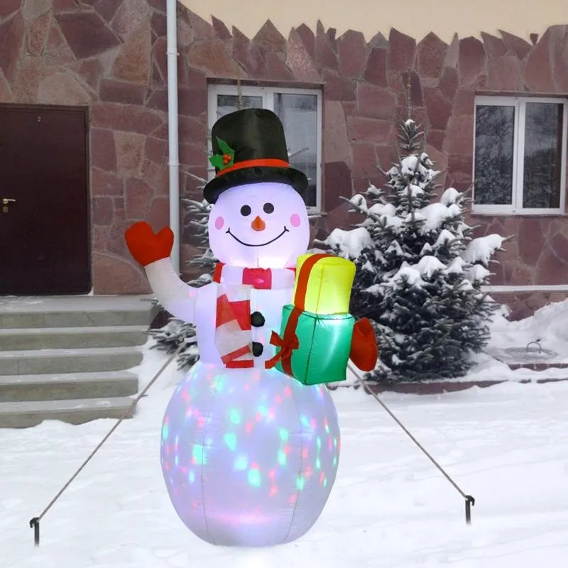 150CM LED Illuminated Inflatable Snowman Air Pump Model Airblown Dolls Toys Decoration Christmas