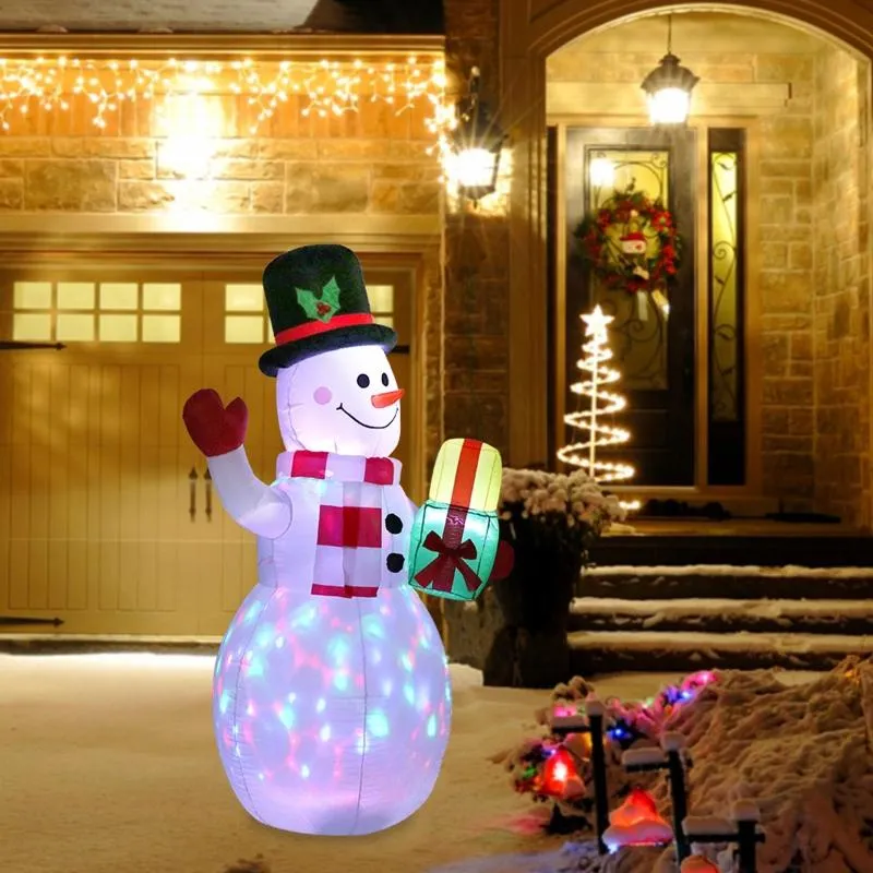 150CM LED Illuminated Inflatable Snowman Air Pump Model Airblown Dolls Toys Decoration Christmas