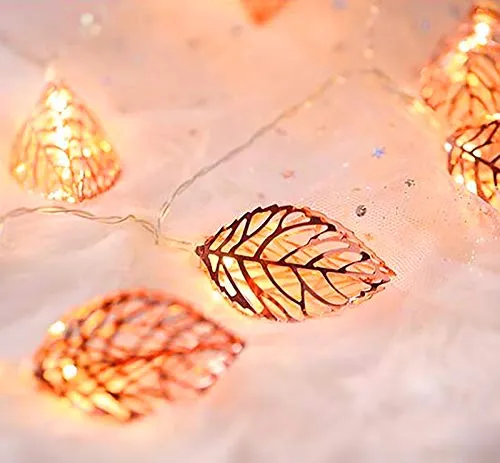 16 Led 5 Meter Golden Metal Leaf Copper String Fairy Light