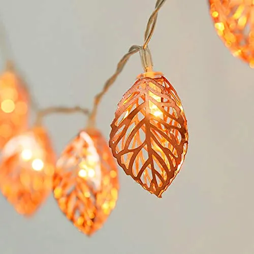 16 Led 5 Meter Golden Metal Leaf Copper String Fairy Light