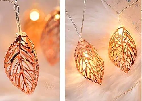 16 Led 5 Meter Golden Metal Leaf Copper String Fairy Light