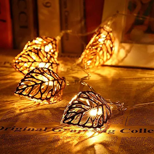 16 Led 5 Meter Golden Metal Leaf Copper String Fairy Light