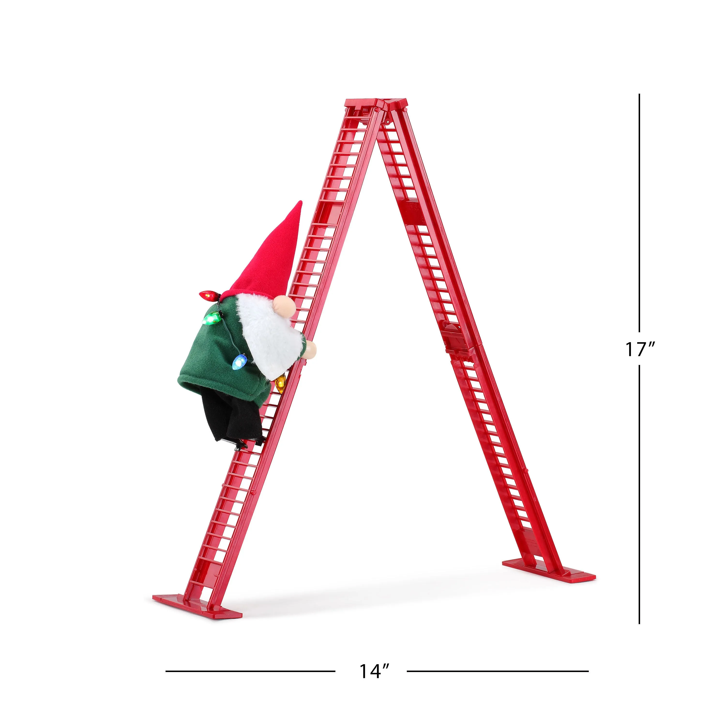 17 in. Animated Ladder Climbing Gnome