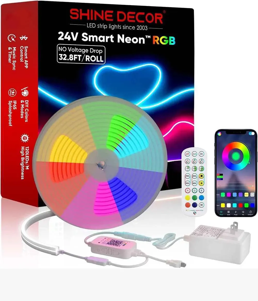 24V Smart RGB Neon Rope Light Strip Light  No Voltage Drop