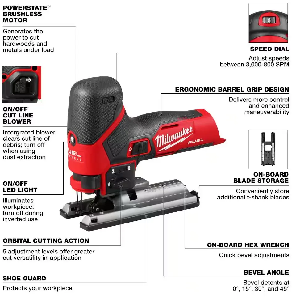 2545-20 Milwaukee M12 Fuel Jig Saw (Tool Only)