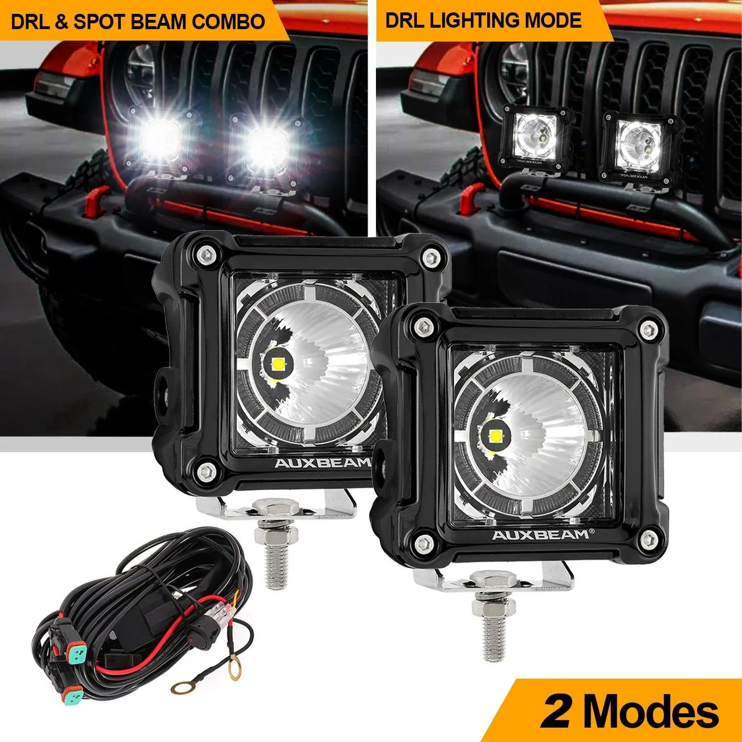 (2pcs/set) 3 inch 40W LED Pod Lights With DRL for SUV ATV UTV Trucks Pickup Boat