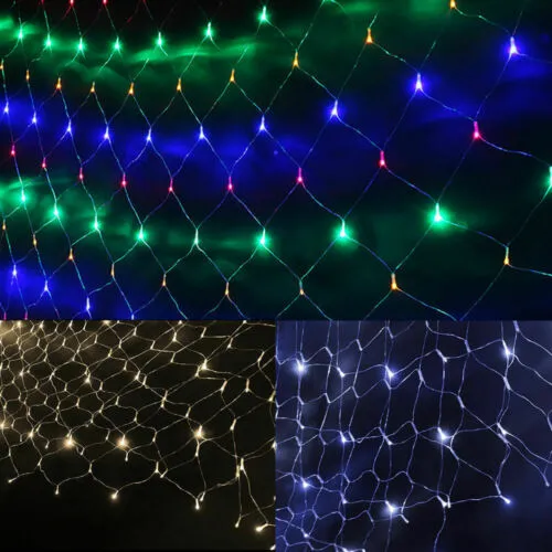 320LED Fairy Lights Net Mesh Curtain Wedding Party XMAS Tree Decor Cool White