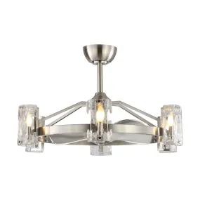 34" Bucholz Modern DC Motor Brushed Nickel Downrod Mount Reversible Ceiling Fan with LED Lighting and Remote Control