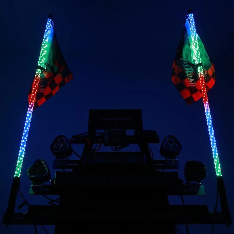 3FT/4FT LED RGB Whip Lights & Rear Pillar Flagpole Light Brackets Combo for Can-Am Maverick X3 2017 2018 2019 2020 2021