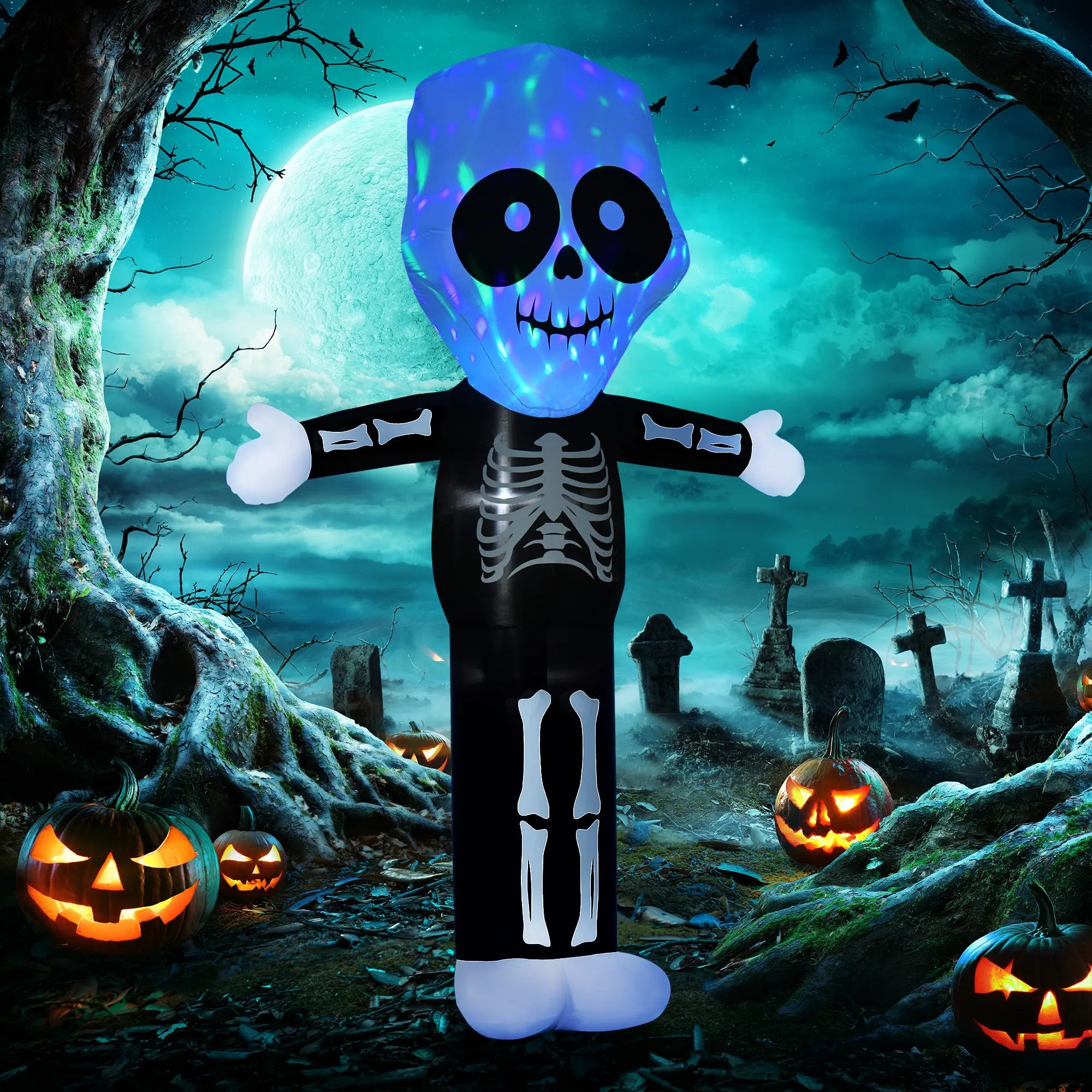 3m Halloween Inflatable Skeleton Ghost Decoration Lighted Indoor Outdoor