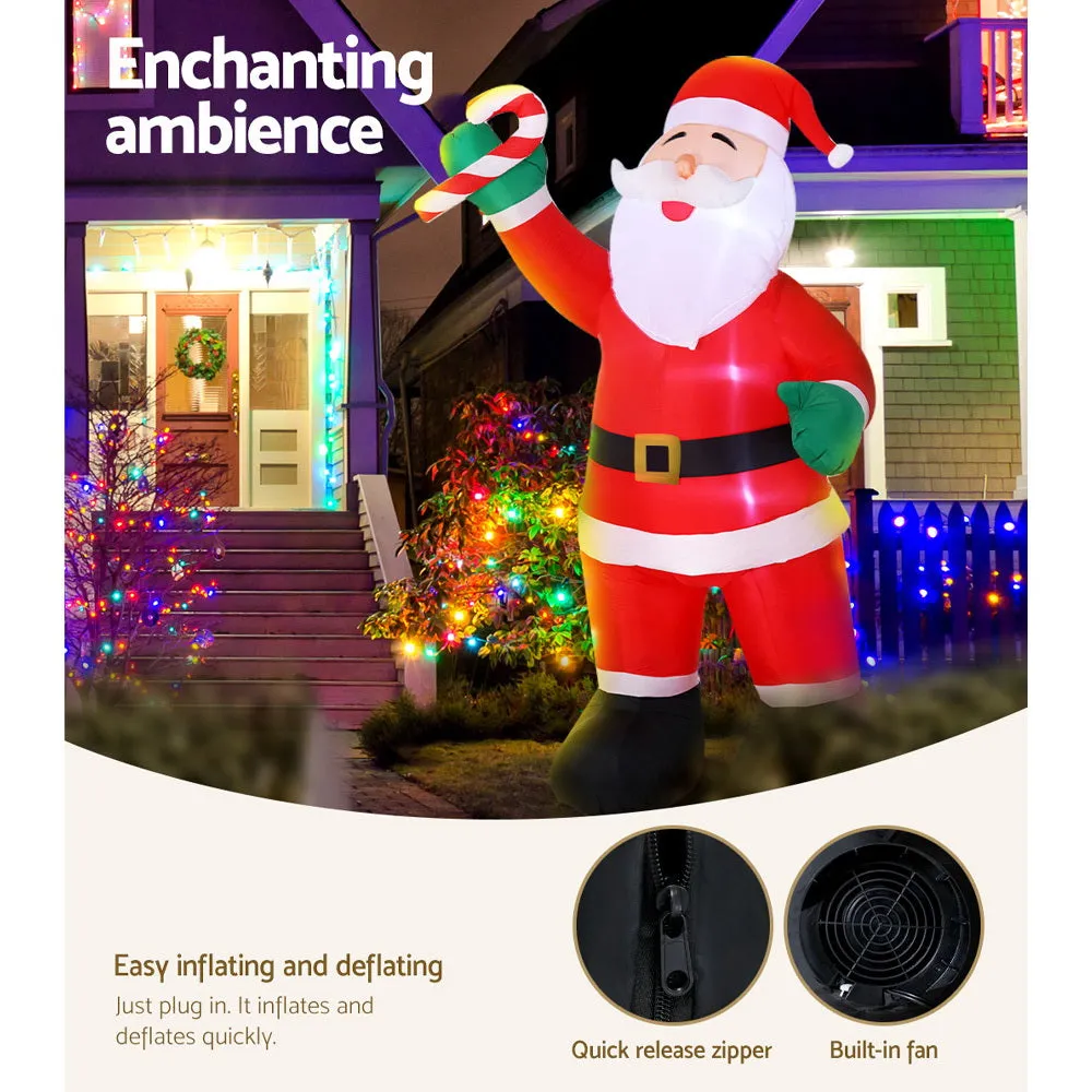 3M LED Santa Christmas Inflatable, Water-Repellent, Jingle Jollys