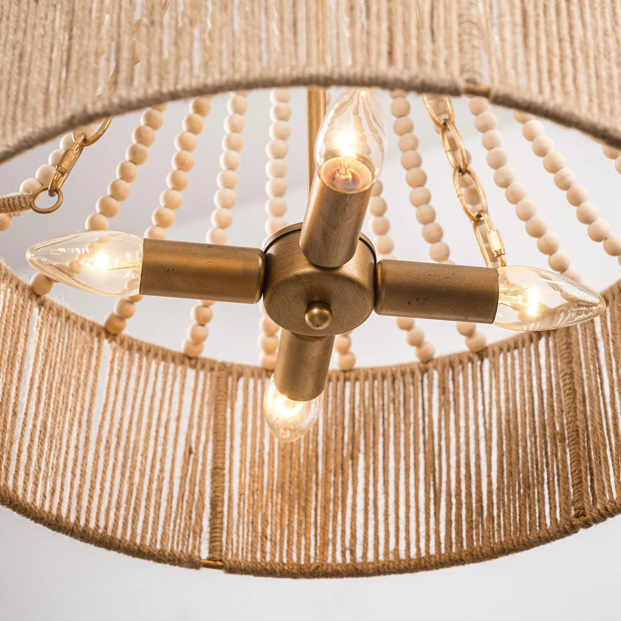 4-Light Golden Farmhouse Dry Rated Chandelier