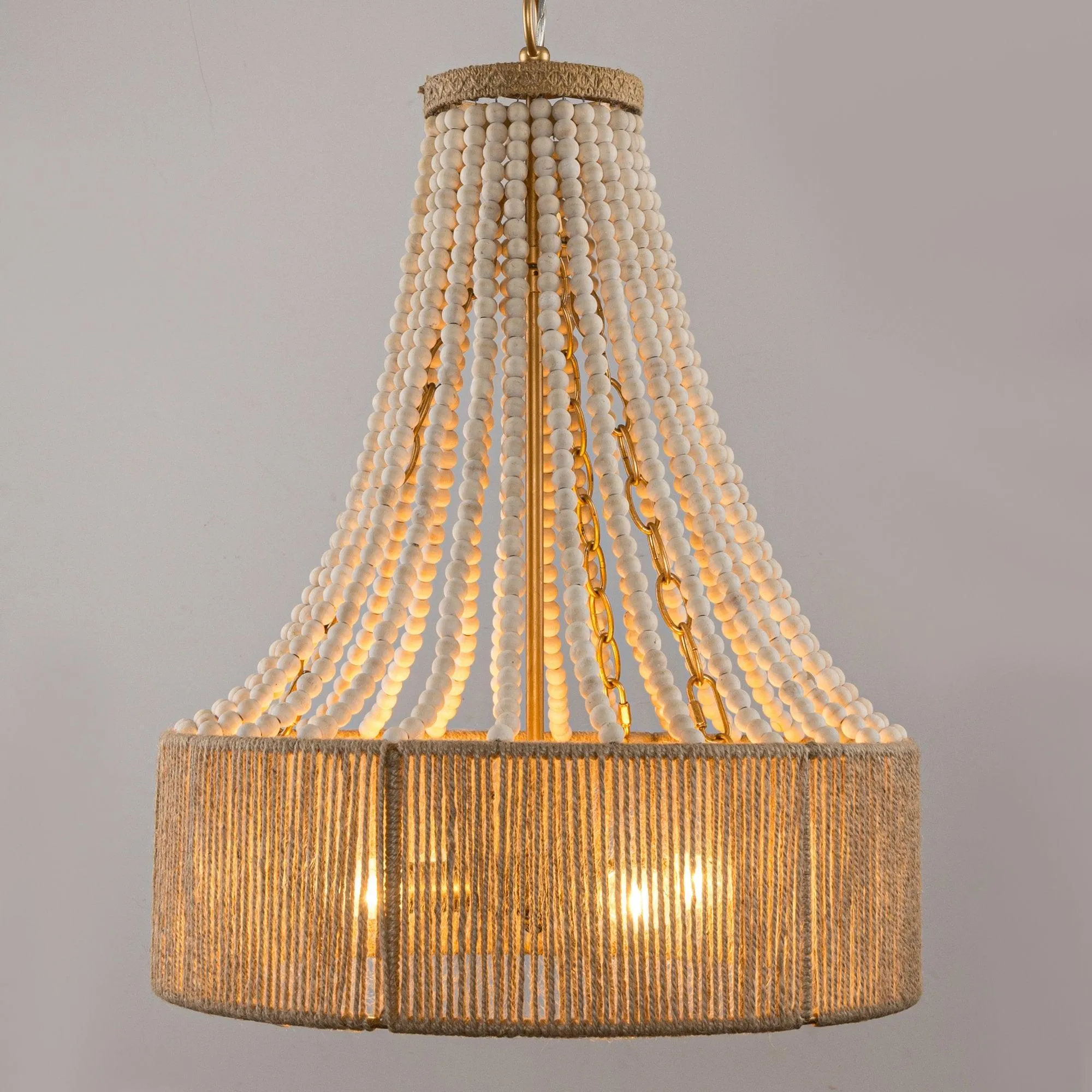 4-Light Golden Farmhouse Dry Rated Chandelier