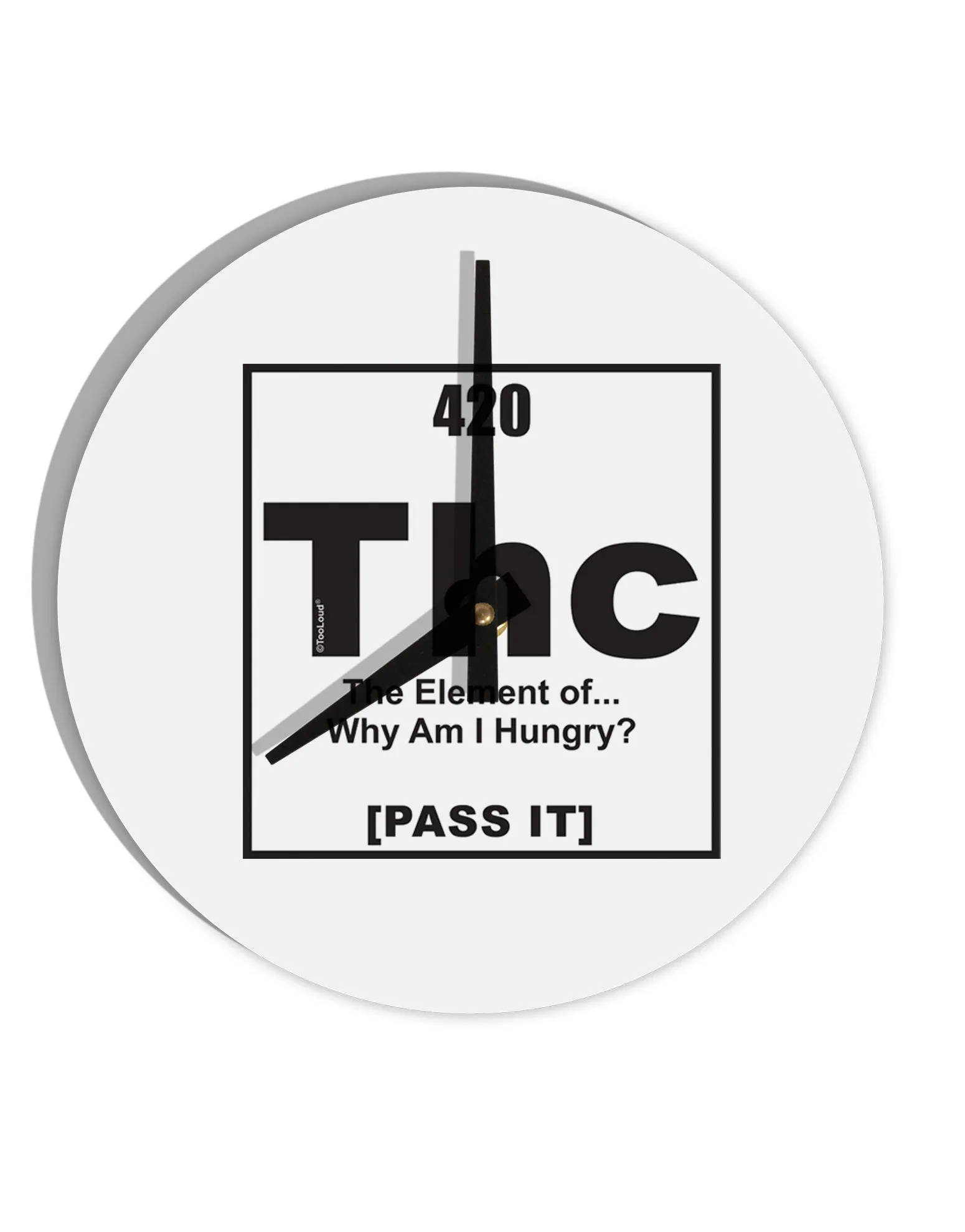 420 Element THC Funny Stoner 10 InchRound Wall Clock  by TooLoud