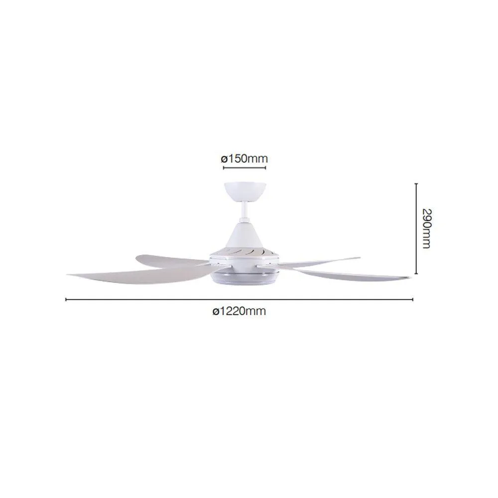 48" Vector DC Ceiling Fan White, Black with Light 22693/XX Brilliant Lighting