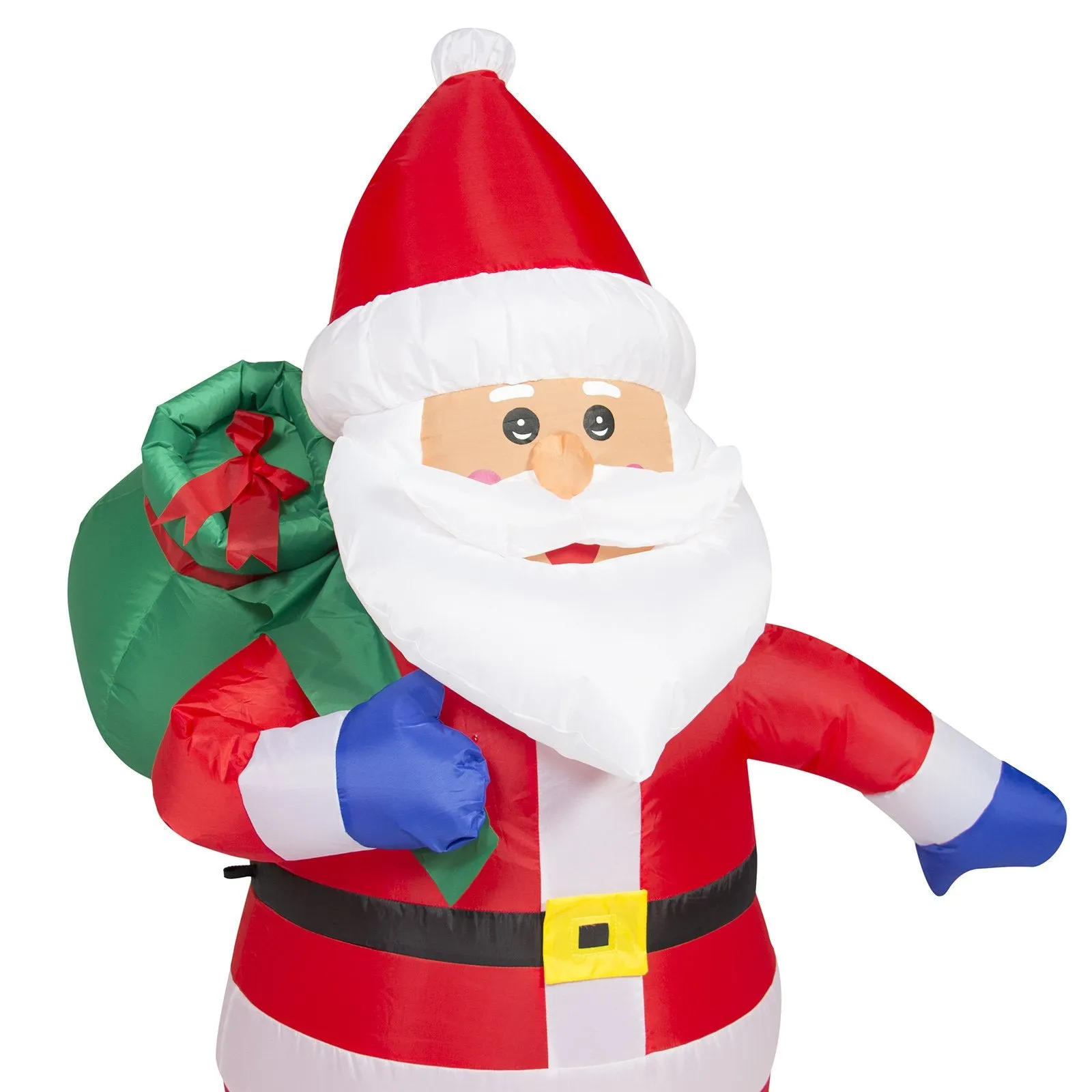 4ft Pre-Lit Inflatable Santa Claus Holiday Decor w/ Blower, Lights - Red