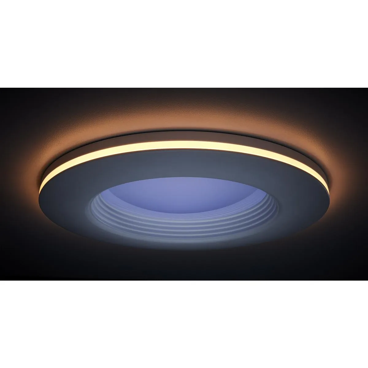 5/6 inch Deep Baffle LED Recessed Can Light with Night Light, 9 Watts, 800 Lumens, Selectable CCT