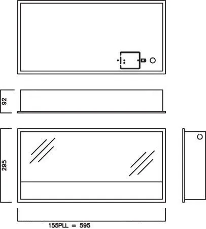 600 x 300mm 1 x 55W PLL Recessed Wallwash