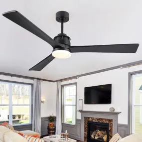 60" Outdoor Ceiling Fans with Lights and Remote, Wood Ceiling Fan with 6 Speeds and Timing, 3CCT, Farmhouse Low Profile Ceiling Fan Light Fixture for Inoodr Outdoor