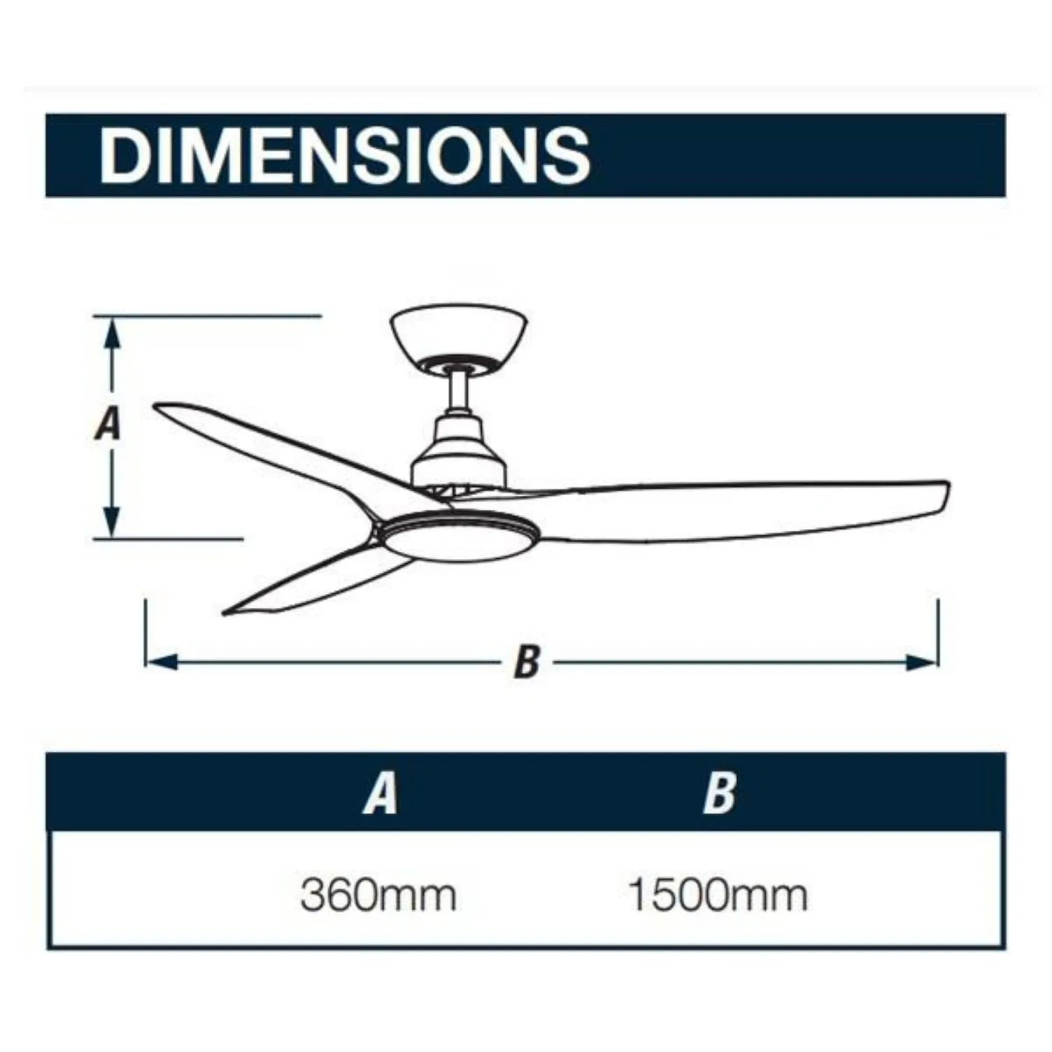 60" Skyfan DC Ceiling Fan in Black, Teak or White SKY1503BL, SKY1503WH, SKY1503TK