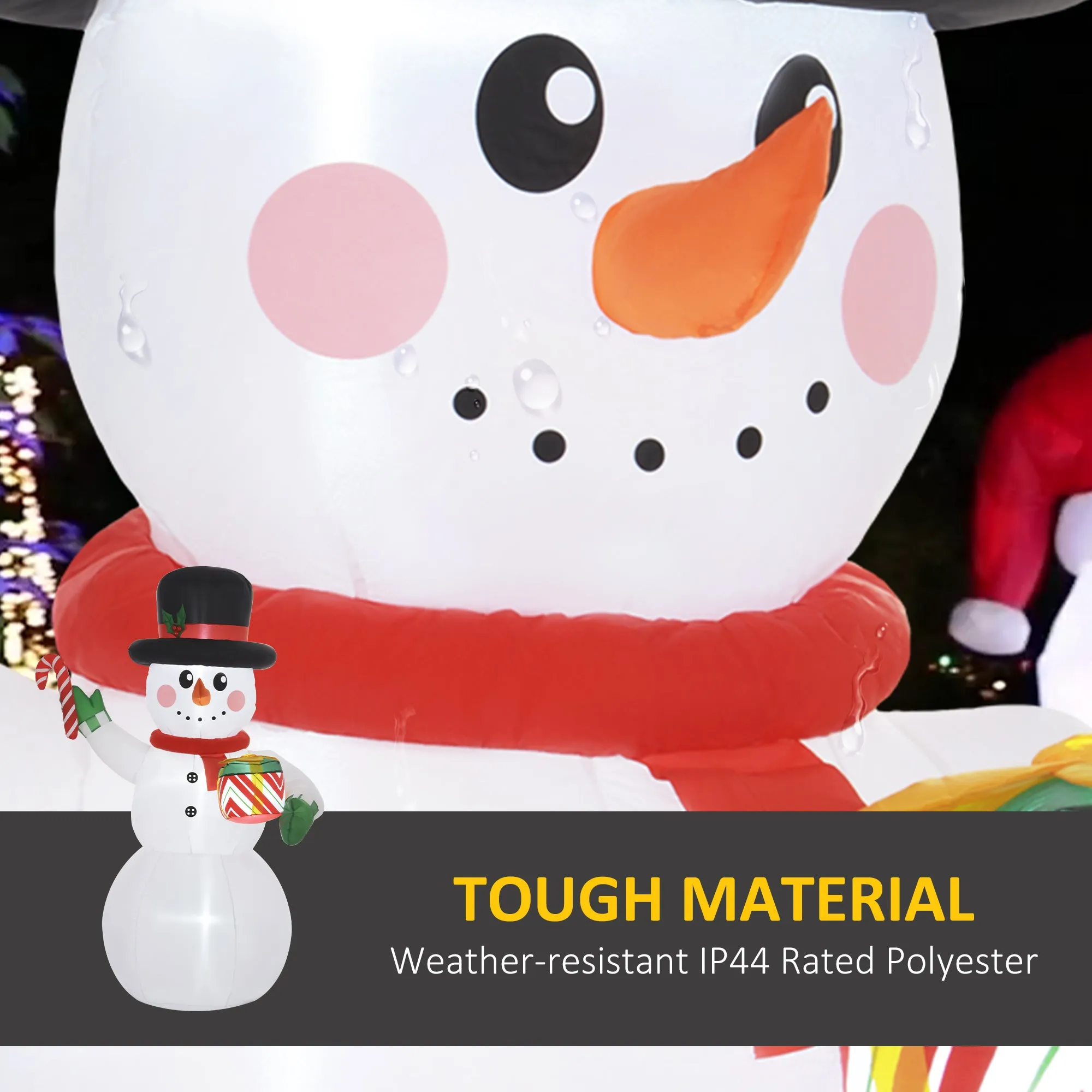 6FT Inflatable Snowman with Candy Cane and Gift Box for Party