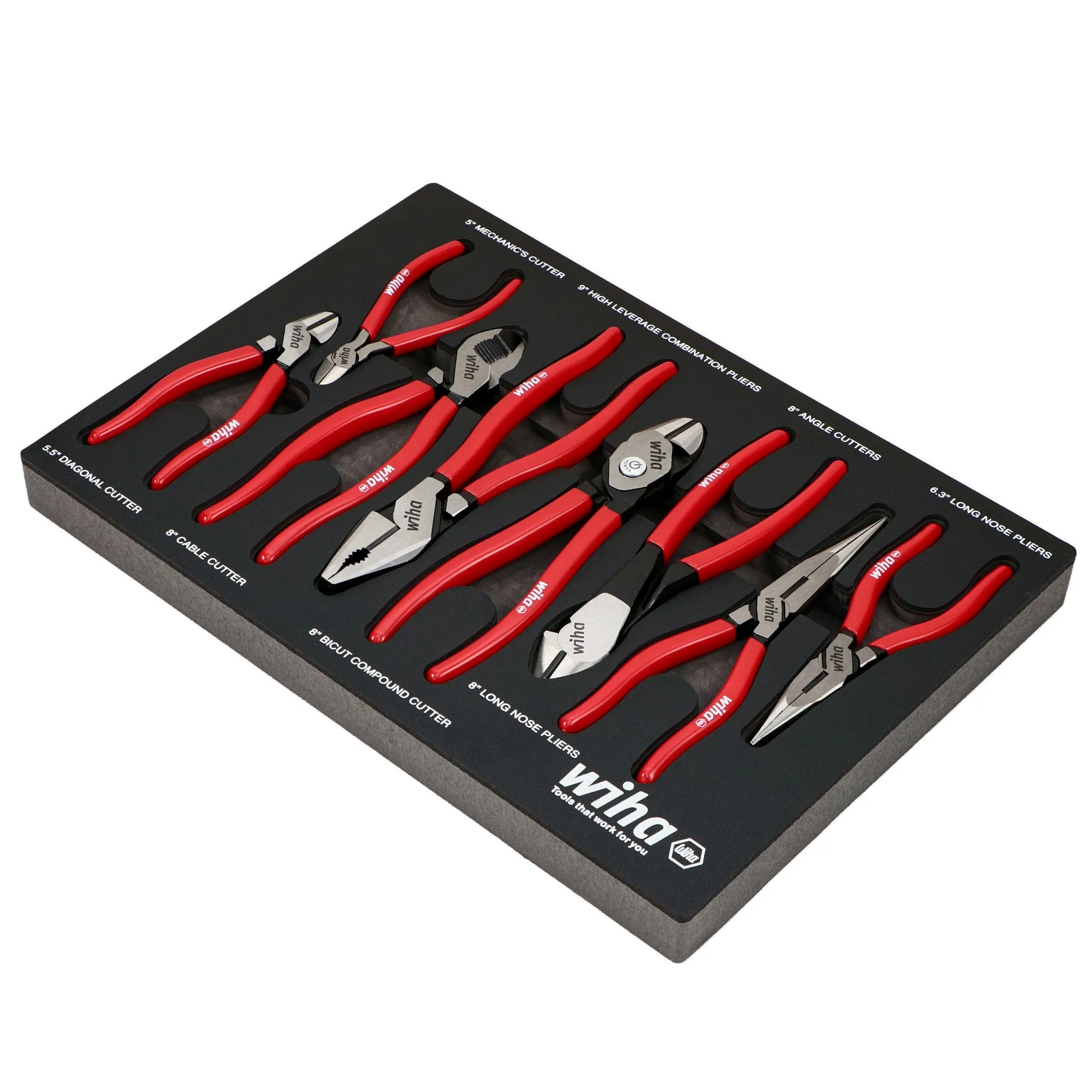 8 Piece Classic Grip Pliers and Cutters Tray Set