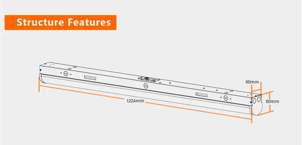 8ft Shop Light (4-PACK) WATTAGE SWITCHABLE (60W/70W/80W) 3CCT SWITCHABLE (3500K/4000K/5000K) Dimmable