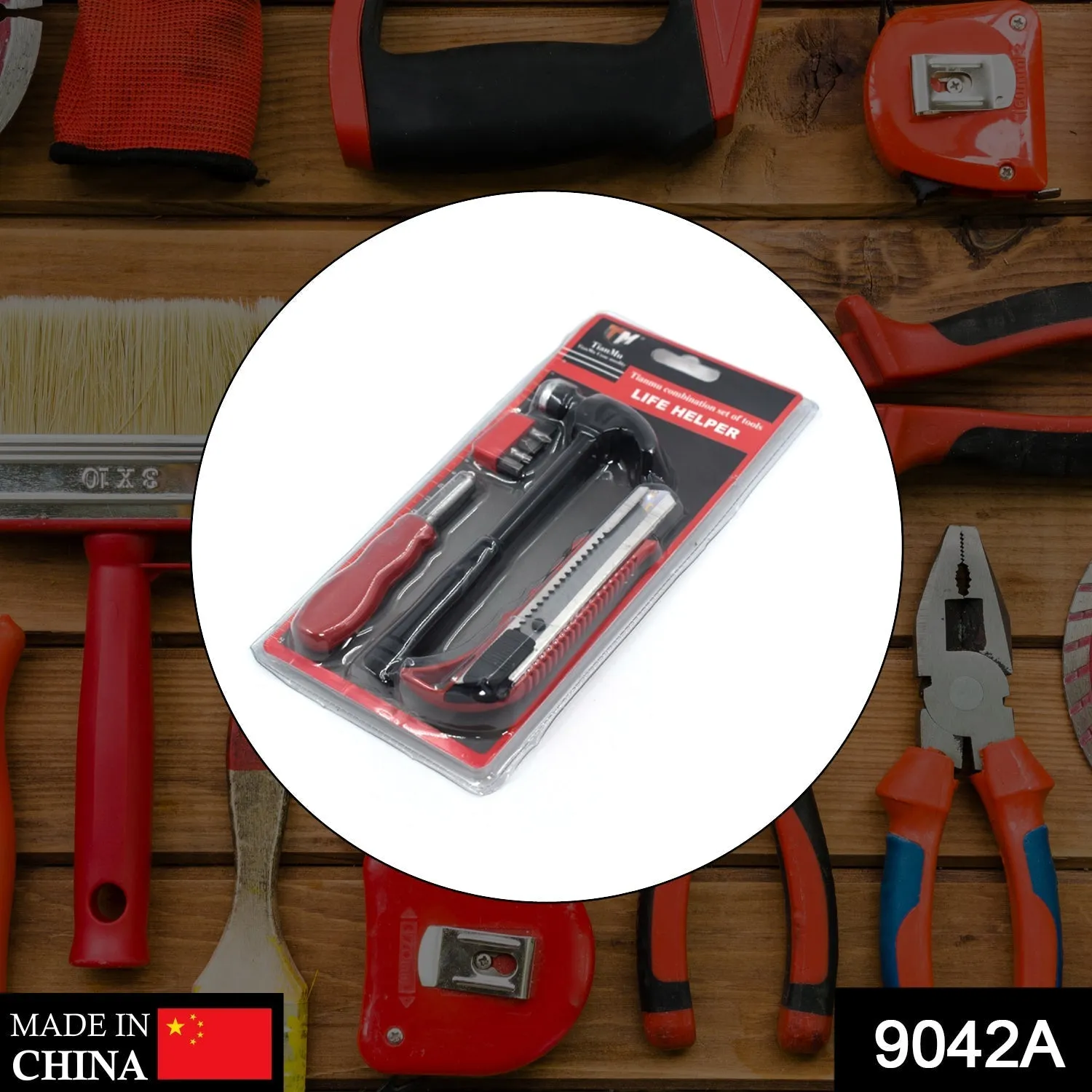 9042A 4PCS HELPER TOOL SET USED WHILE DOING PLUMBING AND ELECTRICIAN REPAIRMENT IN ALL KINDS OF PLACES LIKE HOUSEHOLD AND OFFICIAL DEPARTMENTS ETC.