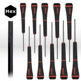 92300 Eklind Precision Hex Screwdriver Set,Hex .028-5/32",10 Pc