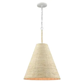 Abaca 1-Light Pendant in Textured White