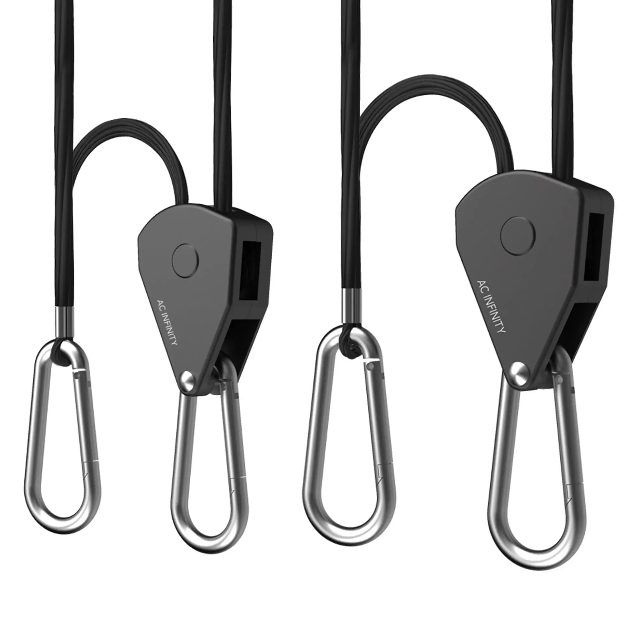 AC Infinity Heavy-Duty Adjustable Rope Ratchet Clip Hanger, One Pair