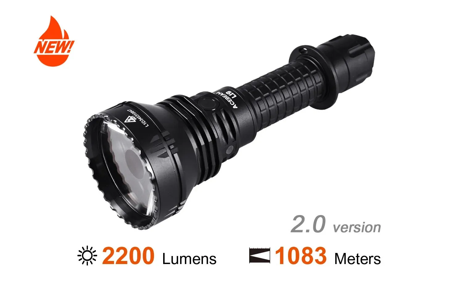 Acebeam L19 2.0 2200 Lumen Flashlight SFT40 HI white LED 1 * 21700 Type-C Rechargeable Battery Included