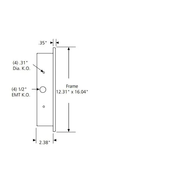 Advantage Environmental Lighting MEXR Semi Recessed LED Healthcare Exit Sign