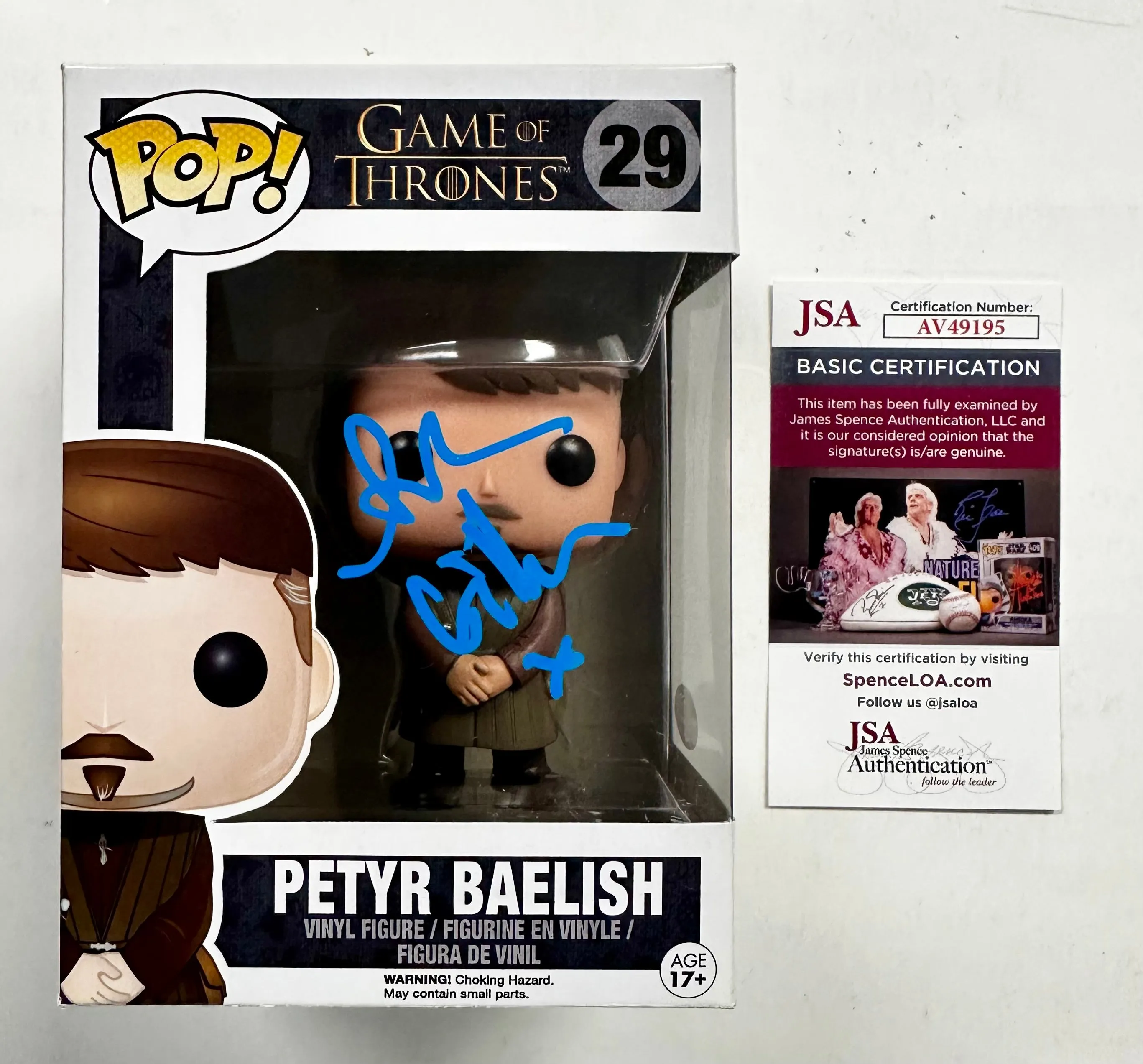 Aidan Gillen Signed Lord Petyr “Littlefinger” Baelish Funko Pop! #29 Game Of Thrones With JSA COA