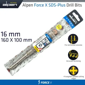 ALPEN FORCE X 16.0 x160/100  SDS-PLUS DRILL BIT X4 CUTTING EDGES ALP815016