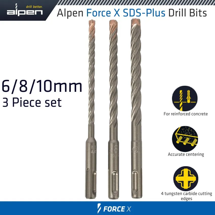 ALPEN FORCE X SDS SET 3 PCS 6/8/10 MM X 160 ALP8150681