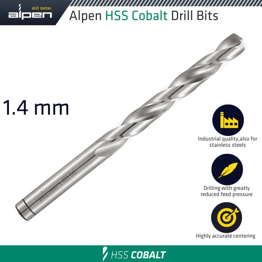 ALPEN HSS COBALT DIN 338 1.4MM BULK ALP6130014